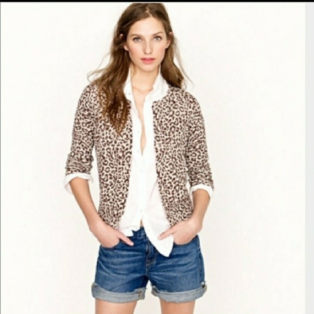 J Crew Leopard Cardigan